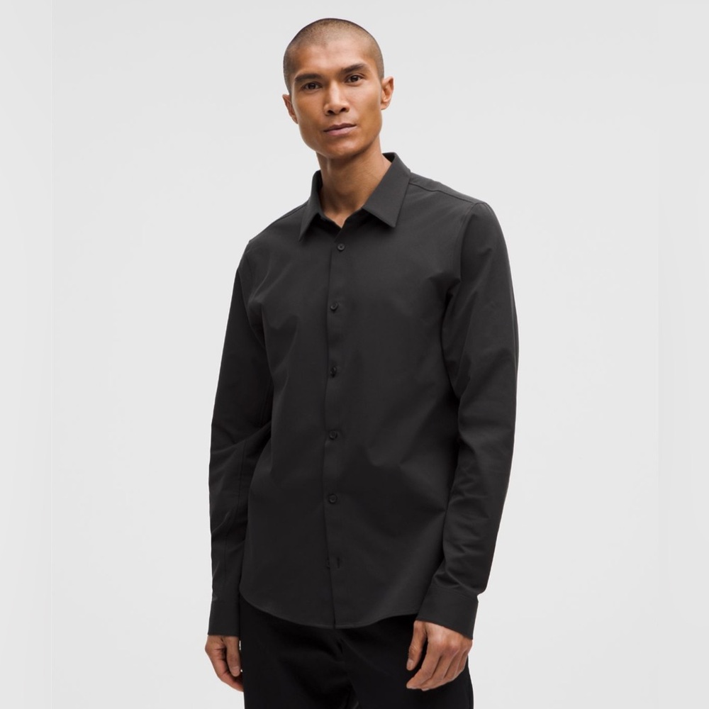 Lululemon New Venture Slim Fit Black Long Sleeve Shirt